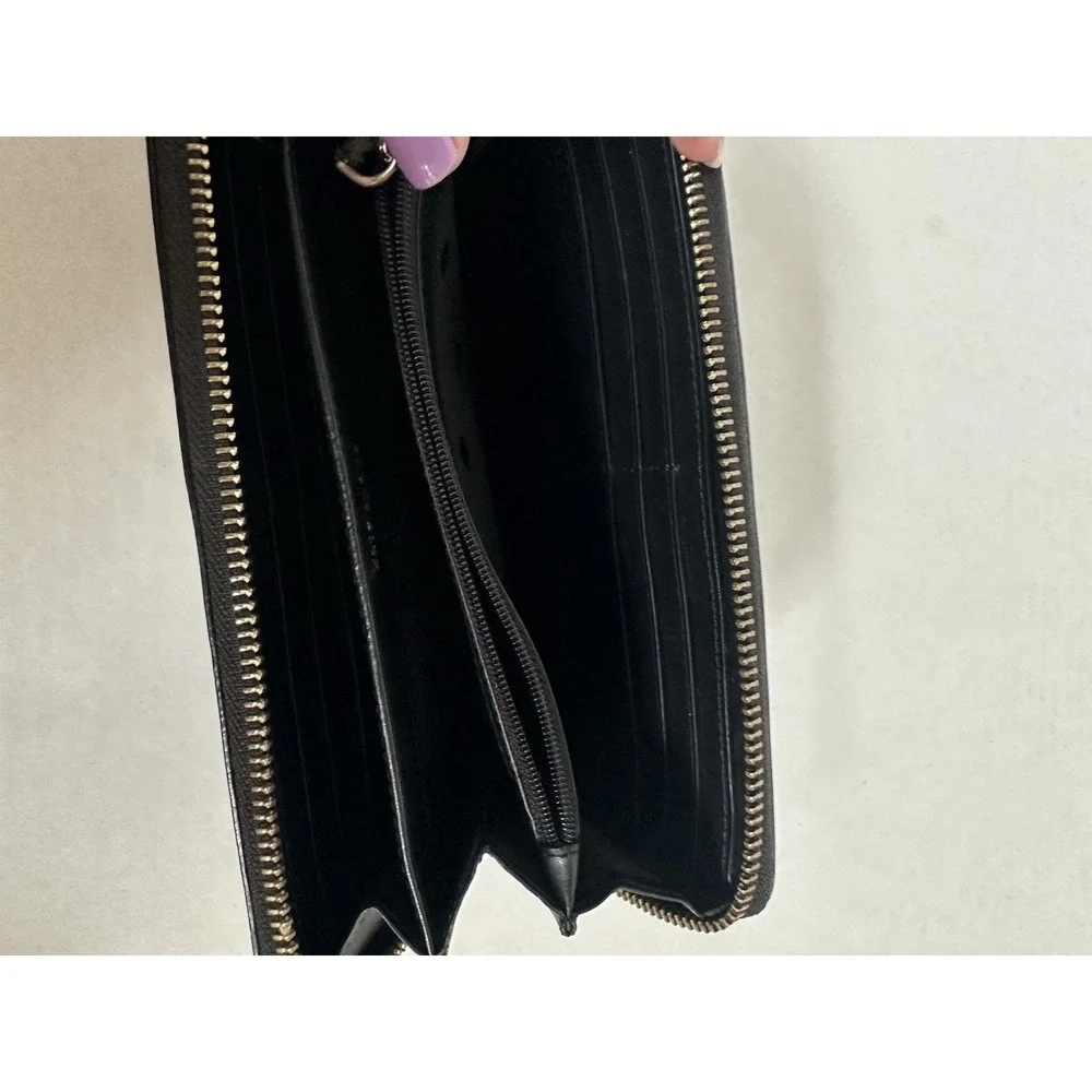 Kate Spade New York Grove Street Neda Wallet Leather Black Full Zip Closure